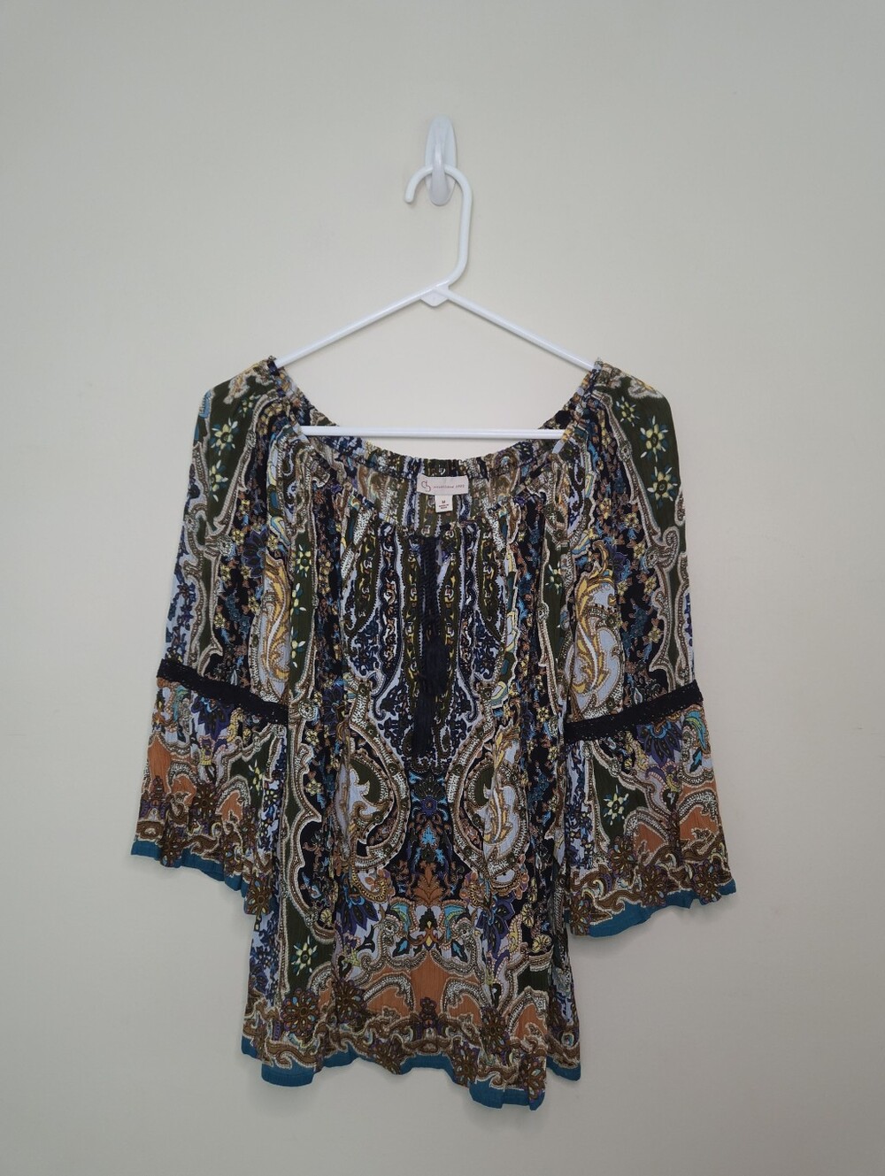 Women's Cato 3/4 Sleeve Boho Top Sz Medium